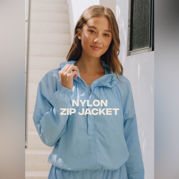 Daily Drills Nylon Zip Jacket in light blue - Picture 1 of 3